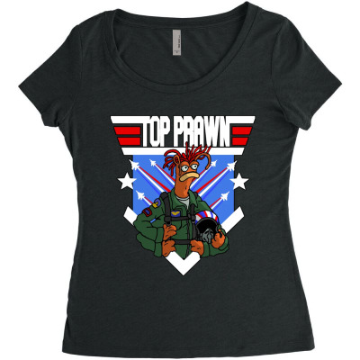 Top Prawn Women's Triblend Scoop T-shirt Designed By Bariteau Hannah