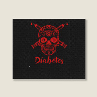 Diabetes Diabetic Red Skull Insulin Diabetic Diabetes Awareness Landscape Canvas Print | Artistshot