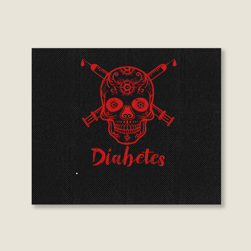 Diabetes Diabetic Red Skull Insulin Diabetic Diabetes Awareness Landscape Canvas Print by offensejuggler | Artistshot