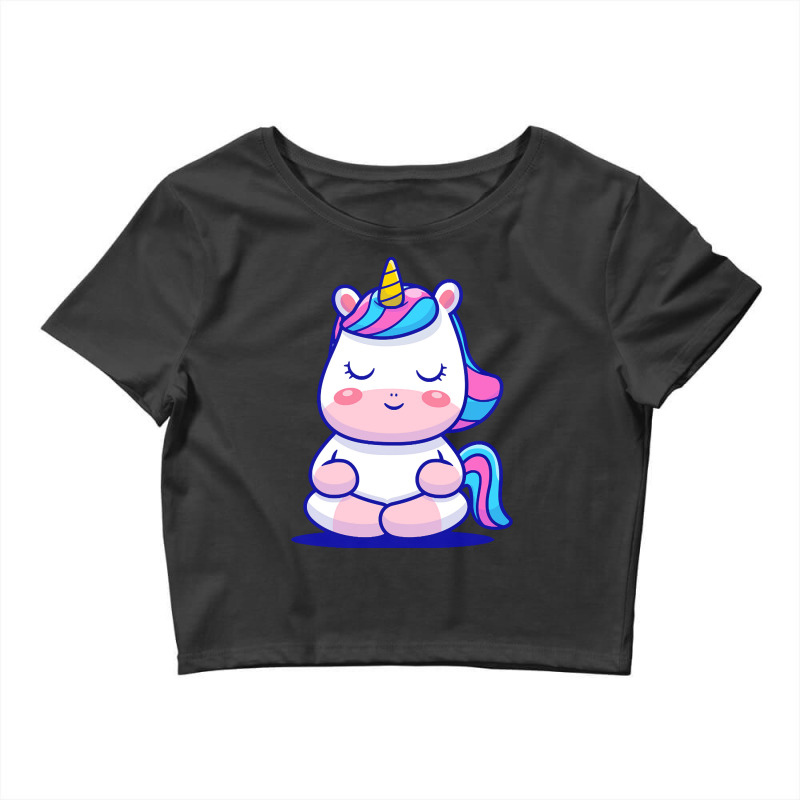 Meditation T  Shirt Cute Unicorn Meditation T  Shirt Crop Top by adolphsteuber754 | Artistshot