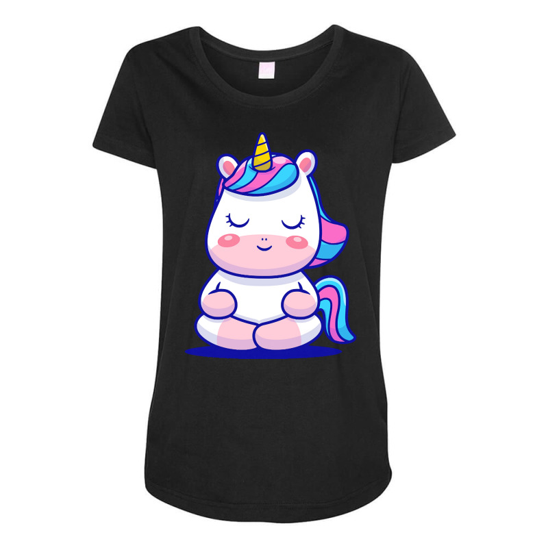 Meditation T  Shirt Cute Unicorn Meditation T  Shirt Maternity Scoop Neck T-shirt by adolphsteuber754 | Artistshot