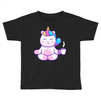 Meditation T  Shirt Cute Unicorn Yoga Holding Coffee T  Shirt Toddler T-shirt | Artistshot