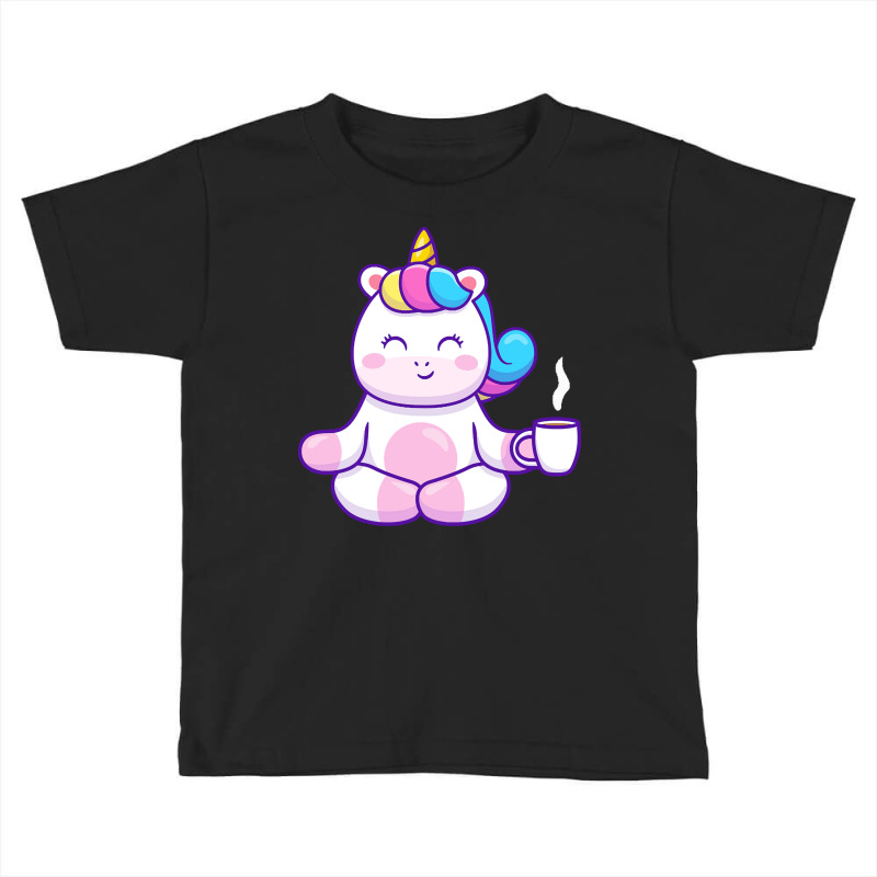 Meditation T  Shirt Cute Unicorn Yoga Holding Coffee T  Shirt Toddler T-shirt by adolphsteuber754 | Artistshot