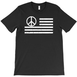distressed usa peace flag T-Shirt | Artistshot