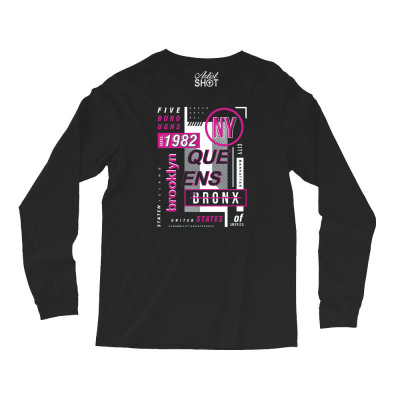 Brooklyn Text Frame Long Sleeve Shirts Designed By Traart
