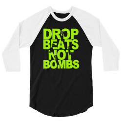 dub step drop beats not bombs black light skrillex ink hiphop dance 3/4 Sleeve Shirt | Artistshot