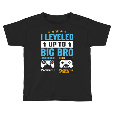 Promoted To Big Bro 2022 Leveled Up To Big Brother Est 2022 T Shirt Toddler T-shirt Designed By Chrishawndemarius