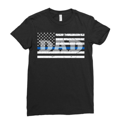 Dad American Flag Patriotic 4th Of July Grandad Father's Day Premium T Ladies Fitted T-shirt Designed By Rainaanik