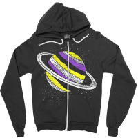 Nonbinary Flag Genderfluid Planet Agender Saturn Non Binary T Shirt Zipper Hoodie | Artistshot