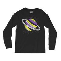 Nonbinary Flag Genderfluid Planet Agender Saturn Non Binary T Shirt Long Sleeve Shirts | Artistshot