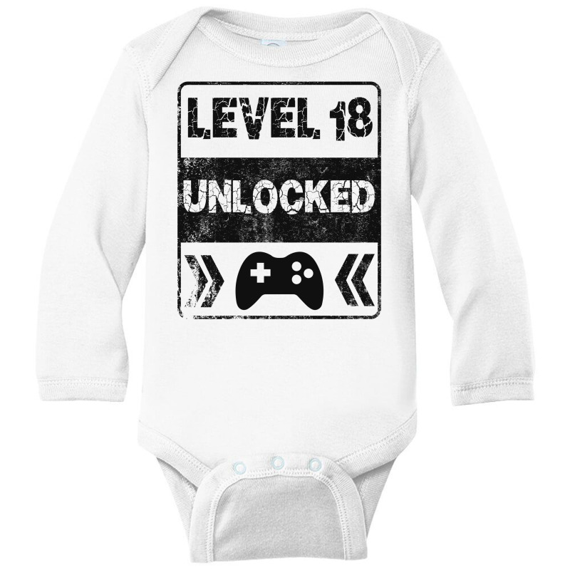 Level 18 Unlocked For Light Long Sleeve Baby Bodysuit | Artistshot