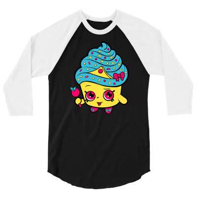 Cupcake  Shopkins 3/4 Sleeve Shirt Designed By Yogistira
