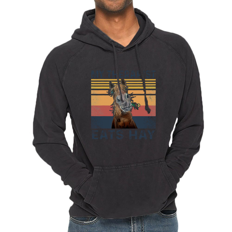 My Therapist Eats Hay Funny Horse Lover Vintage Hoodie | Artistshot