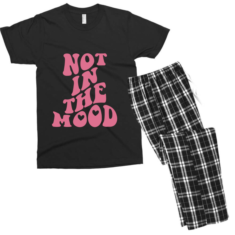 Not In The Mood Aesthetic Words On Back Trendy Men's T-shirt Pajama Set | Artistshot