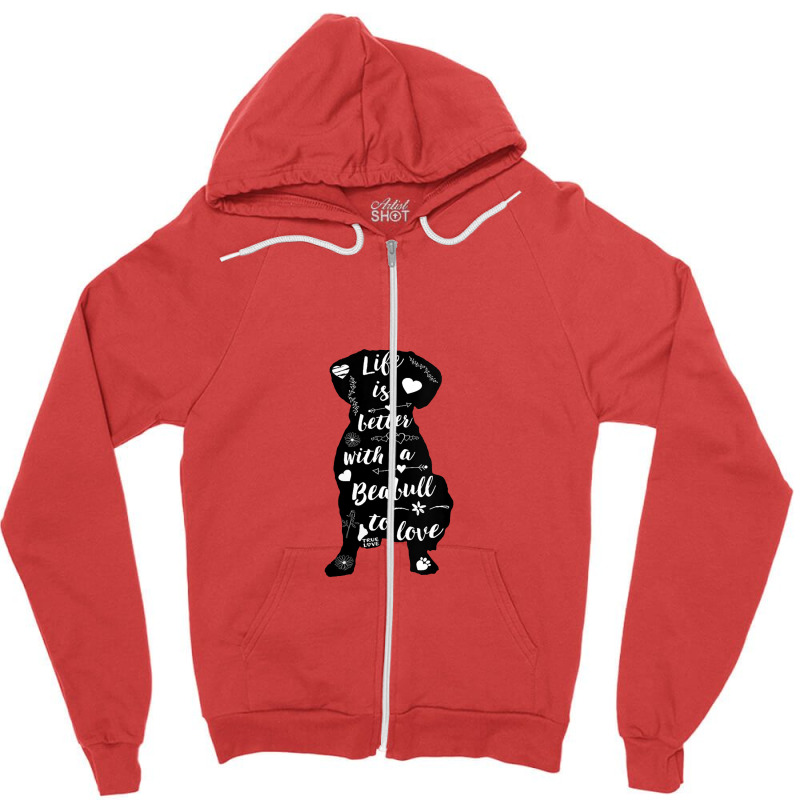 Womens Beabull Shirt Design For Beabull Dog Lovers V Neck Zipper Hoodie | Artistshot