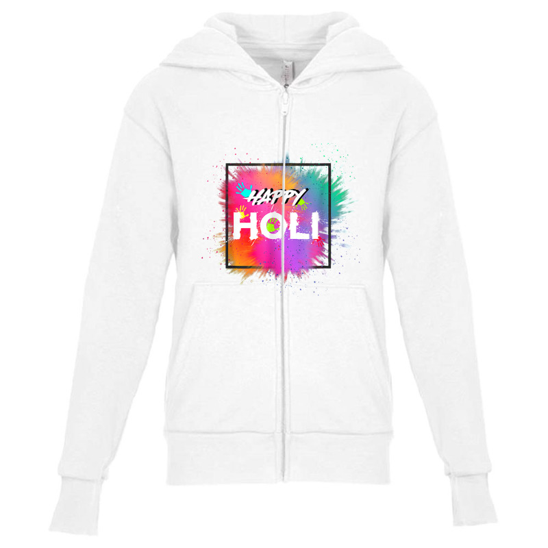 Happy Holi Color India Hindu Happy Holi Youth Zipper Hoodie | Artistshot