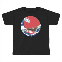 Dachshund T  Shirt Black & Tan Dachshund Gifts   Ocean Waves Surfing B Toddler T-shirt | Artistshot