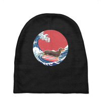 Dachshund T  Shirt Black & Tan Dachshund Gifts   Ocean Waves Surfing B Baby Beanies | Artistshot