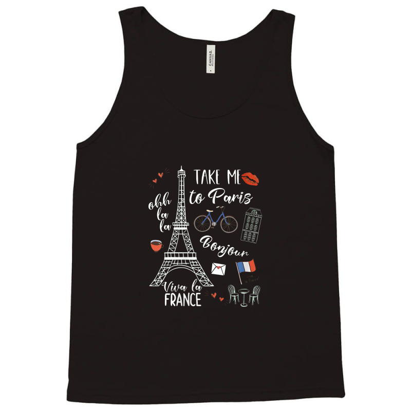 Womens Paris Shirt Eiffel Tower French Gift France Quote Travel Tank Top | Artistshot