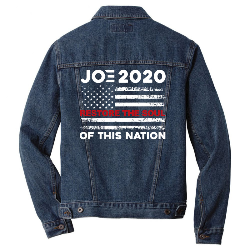 Joe Biden 2020 Restore The Soul Of This Nation American Flag Men Denim Jacket by Jober | Artistshot