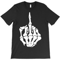 Middle Finger Skeleton Bone Skull Grafitti Art T-shirt | Artistshot