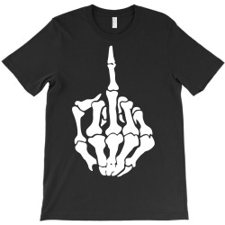 middle finger skeleton bone skull grafitti art T-Shirt | Artistshot