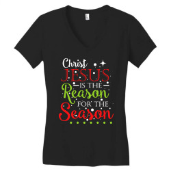christ jesus is the reason for the season Women's V-Neck T-Shirt | Artistshot