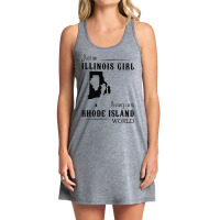 Just An Illinois Girl Living In A Rhode Island World Map Tank Dress | Artistshot