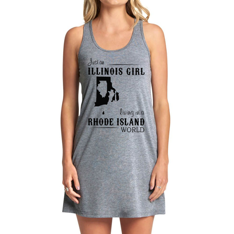 Just An Illinois Girl Living In A Rhode Island World Map Tank Dress by Jober | Artistshot