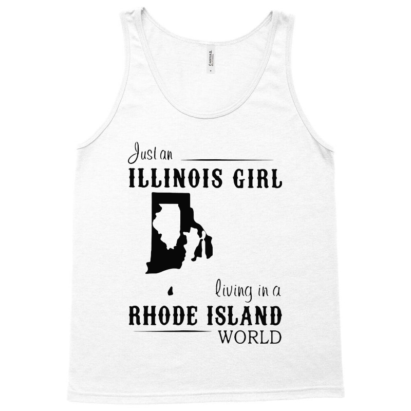 Just An Illinois Girl Living In A Rhode Island World Map Tank Top | Artistshot