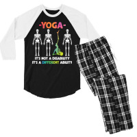 Yoga Fitness Not Disability Different Ability Skeleton 327 Bodybuildin Men's 3/4 Sleeve Pajama Set | Artistshot