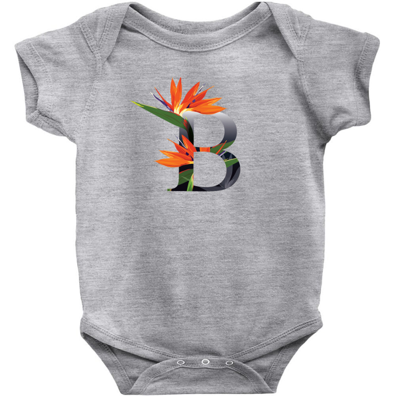 Floral Initial Letter B Baby Bodysuit by coşkun | Artistshot