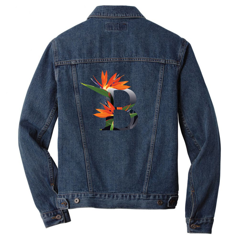 Floral Initial Letter B Men Denim Jacket by coşkun | Artistshot