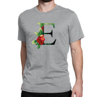 Floral Initial Letter E Classic T-shirt | Artistshot