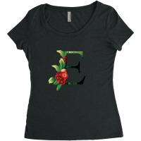 Floral Initial Letter E Women's Triblend Scoop T-shirt | Artistshot