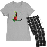 Floral Initial Letter E Women's Pajamas Set | Artistshot