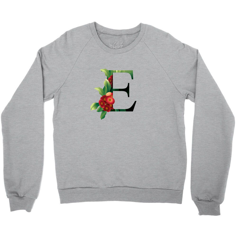 Floral Initial Letter E Crewneck Sweatshirt by coşkun | Artistshot