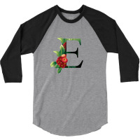 Floral Initial Letter E 3/4 Sleeve Shirt | Artistshot