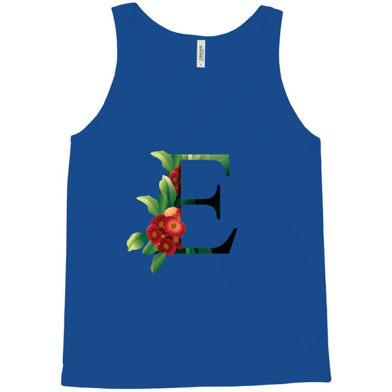 Floral Initial Letter E Tank Top by coşkun | Artistshot