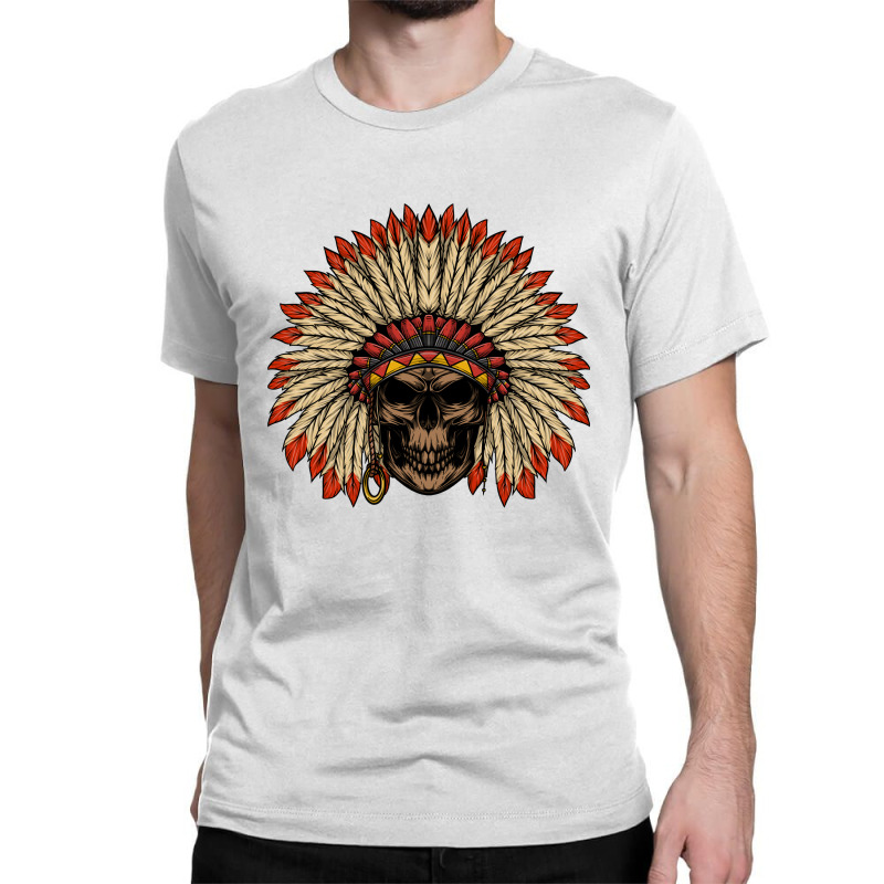 Skull American Indian Classic T-shirt | Artistshot