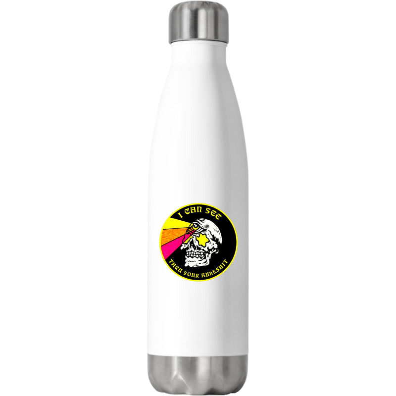 Skull Pop Art Stainless Steel Water Bottle by zig street | Artistshot