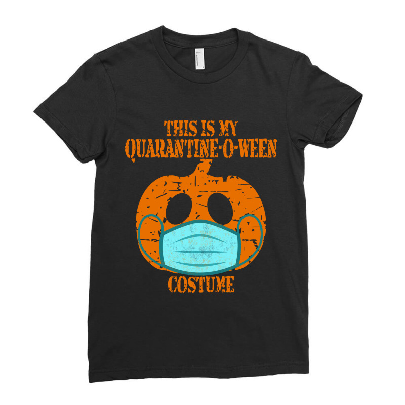 This Is My Quarantine-o-ween Costume Retro Halloween Pumpkin Ladies Fitted T-Shirt by Qudkin | Artistshot