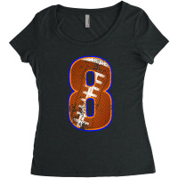 American Football Player Number Eight Women's Triblend Scoop T-shirt | Artistshot