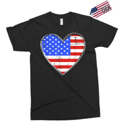 usa flag in heart shape for american pride on 4th of july t shirt Exclusive T-shirt | Artistshot