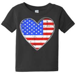 usa flag in heart shape for american pride on 4th of july t shirt Baby Tee | Artistshot