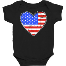 usa flag in heart shape for american pride on 4th of july t shirt Baby Bodysuit | Artistshot
