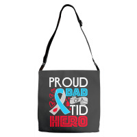 Type 1 Diabetes Awareness T  Shirt Type 1 Diabetes Awareness Proud Dad Adjustable Strap Totes | Artistshot