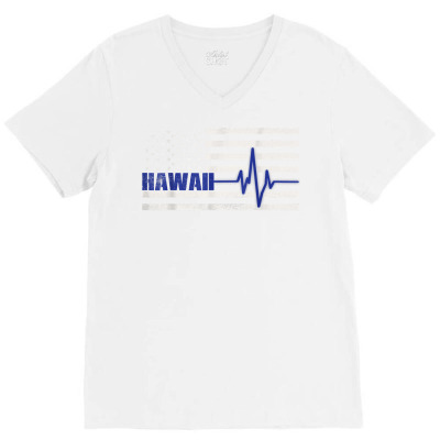 Thin Blue Line Flag Hawaii Police Shirt Law Enforcement Gift T Shirt V-neck Tee Designed By Kunkka