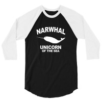 Narwhal Unicorn Of The Sea 3/4 Sleeve Shirt | Artistshot