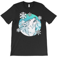 Wolf T  Shirt Wolf Wildlife Animal   Snowflake Wolf And A Dream Catche T-shirt | Artistshot